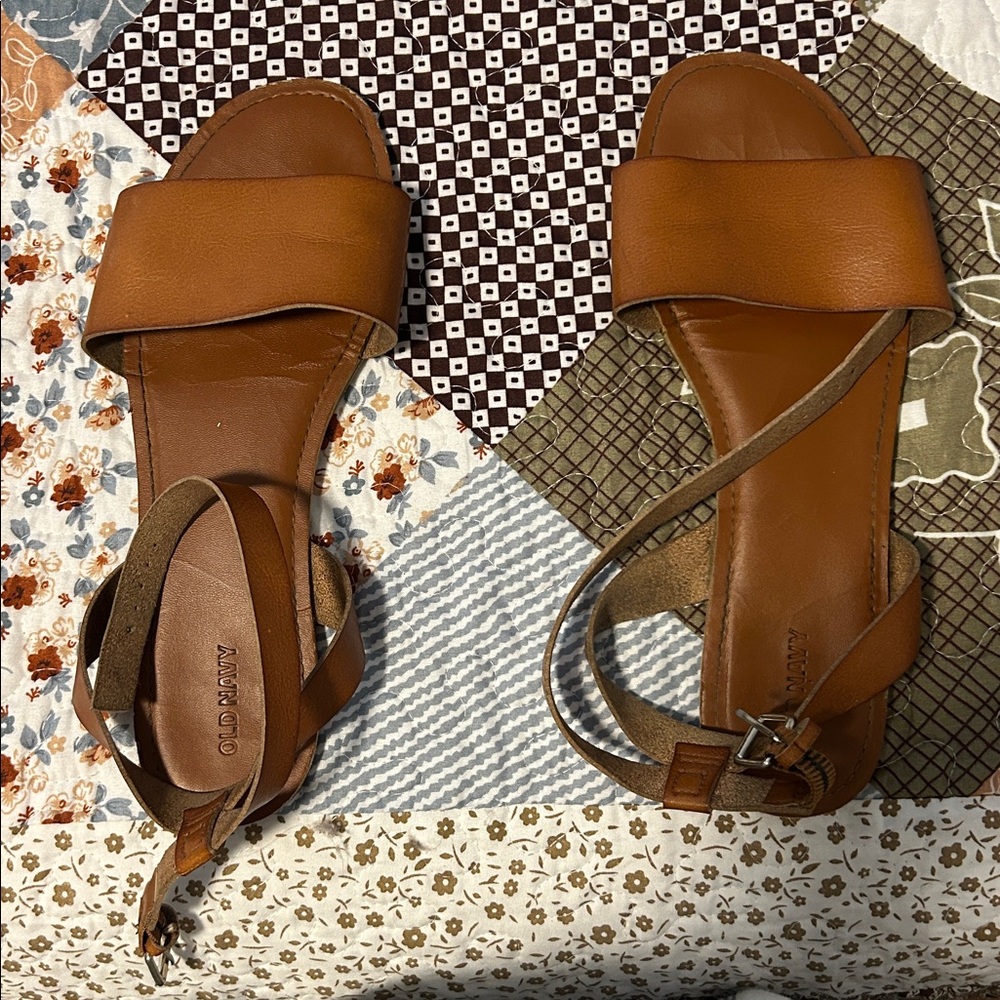 Brown Leather Sandals Size 10